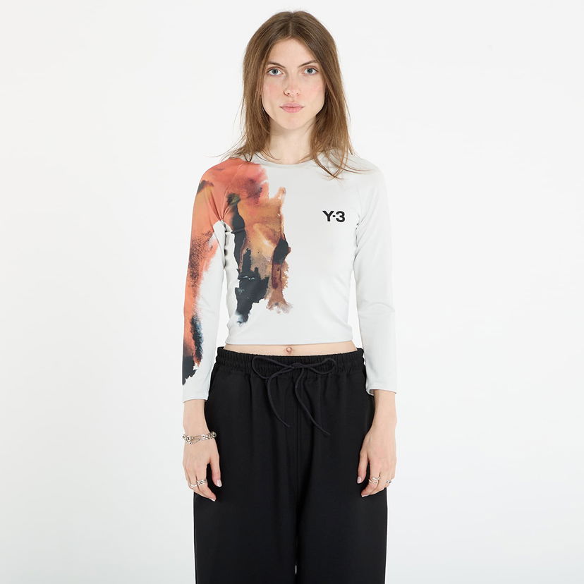 Тениска Y-3 Y-3 Crop Longsleeve T-Shirt Бяло | JM4787