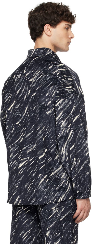 Риза Marni Marni Flocked Denim Oversized Shirt Тъмно синьо | CUJU0061S3 UTC432, 2