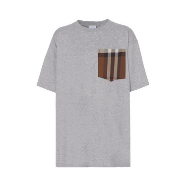 Тениска Burberry Check Print Pocket Tee Сиво | 8048923, 0