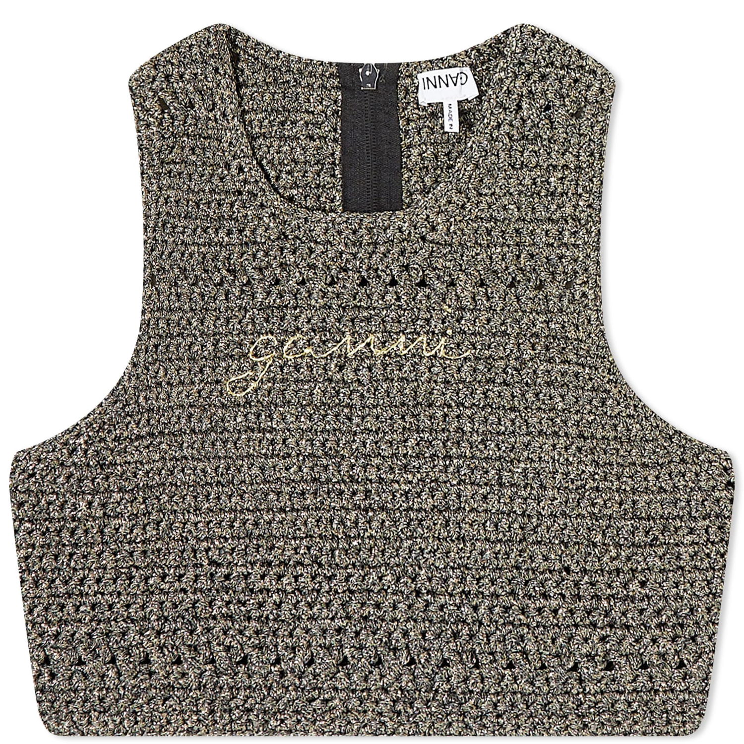 Потник GANNI Crochet Racerback Top Черно | K1910-319, 0