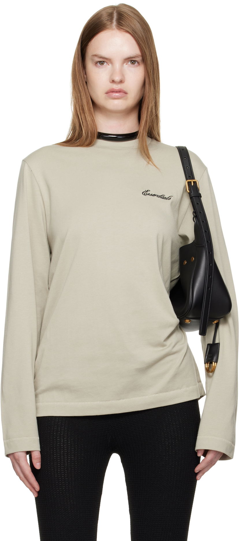 Тениска Fear of God ESSENTIALS Classic Fit Long Sleeve T-shirt Бежово | 125SP255886FW