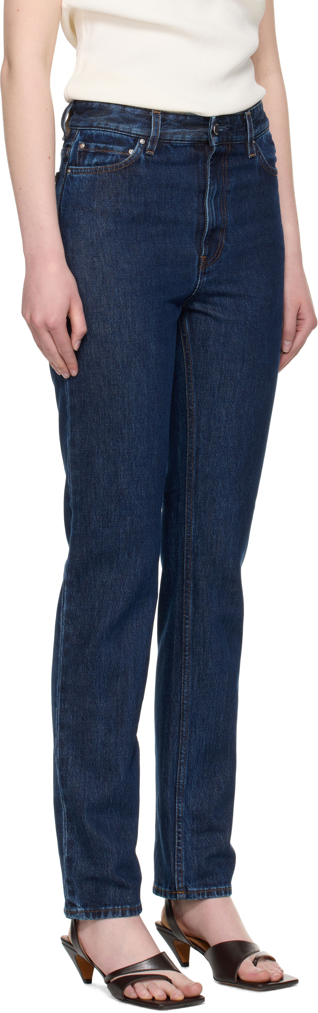 Дънки TOTEME High Slim Jeans Синьо | 252-WRB0271-FB0045, 1
