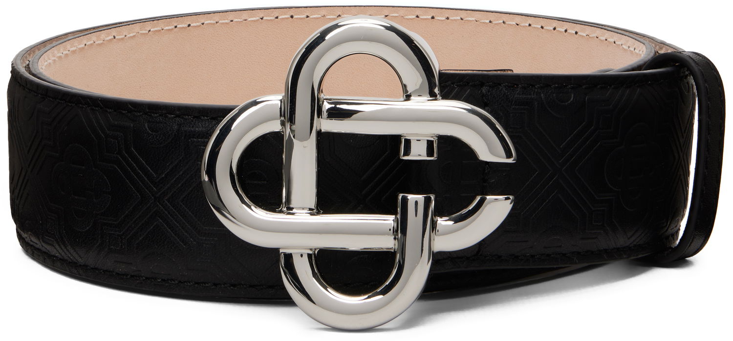 Колани Casablanca CC Logo Buckle Monogram Leather Belt Черно | A-SP26-ACC-271-01-M, 0