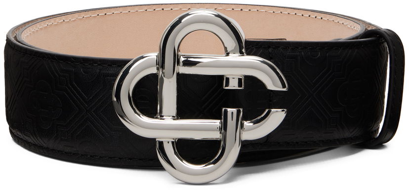 Колани Casablanca CC Logo Buckle Monogram Leather Belt Черно | A-SP26-ACC-271-01-M