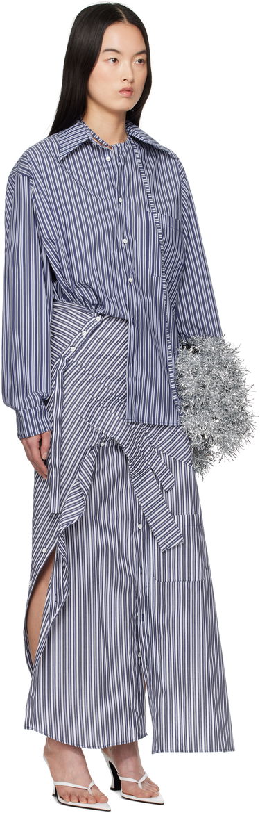 Pокля Ottolinger Ottolinger Deconstructed Shirting Midi Dress Синьо | 11150011101, 1