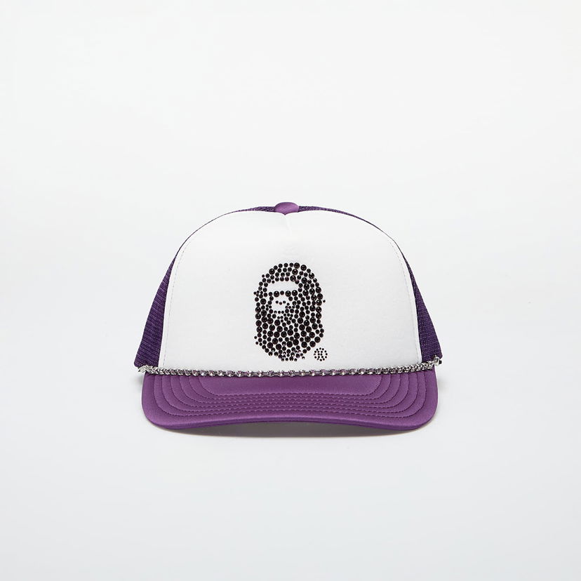 Шапка с козирка BAPE SWAROVSKI x Rhinestone Ape Head Mesh Cap M Purple Лилаво | 001CPK801010M PUR