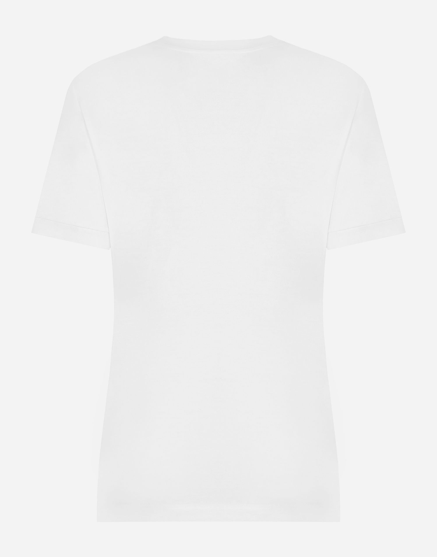 Тениска Dolce & Gabbana Cotton Jersey T-shirt With Dg Logo Tag Бяло | F8N08TFU7EQW0800, 1