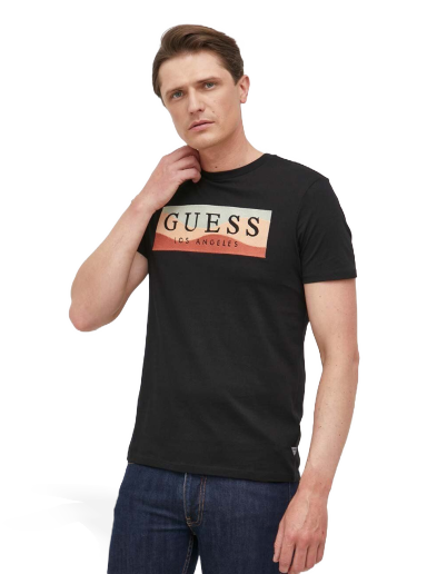 Тениска GUESS Emroidered Logo Tee Черно | M3YI90.K9RM1