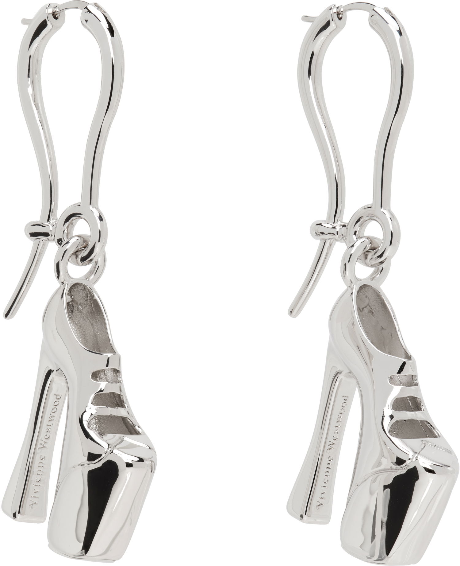 Обеци Vivienne Westwood Vivienne Westwood Silver-Tone Alienor Platform Heel Dangle Earrings Металик | 6202016S-02P019-, 1