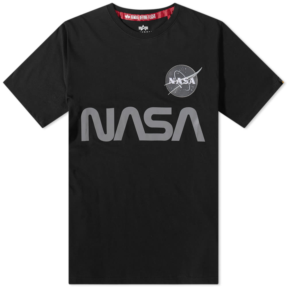 Тениска Alpha Industries NASA Reflective Tee Черно | 178501-03, 0