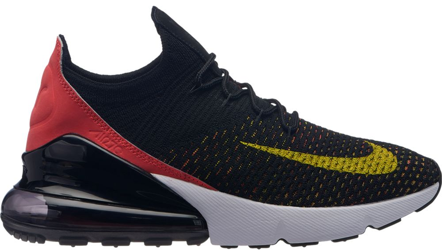 Кецове и обувки Nike Air Max 270 Flyknit Black Bright Crimson Yellow Strike W Черно | AH6803-003, 0