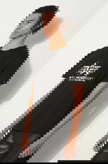 Тениска Alpha Industries Logo Tee Черно | 100501FP.530, 3
