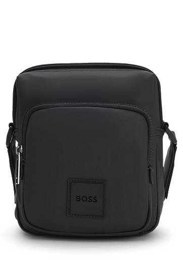 Чанта през рамо BOSS Coated Fabric Reporter Bag with Logo Patch Черно | 50548183, 0