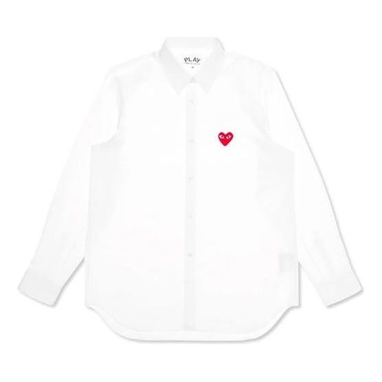 Риза Comme des Garçons COMME des GARCONS PLAY Red Heart Logo Button-Down Shirt Бяло | AZ-B001-051-2, 0