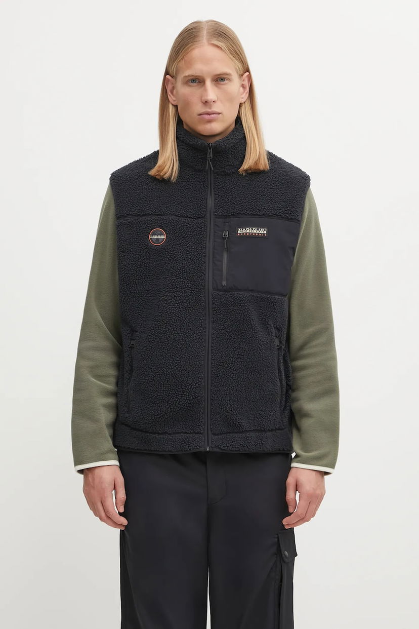 Жилетка Napapijri Yupik V High-Neck Sherpa Fleece Vest Черно | NP0A4HZK0411