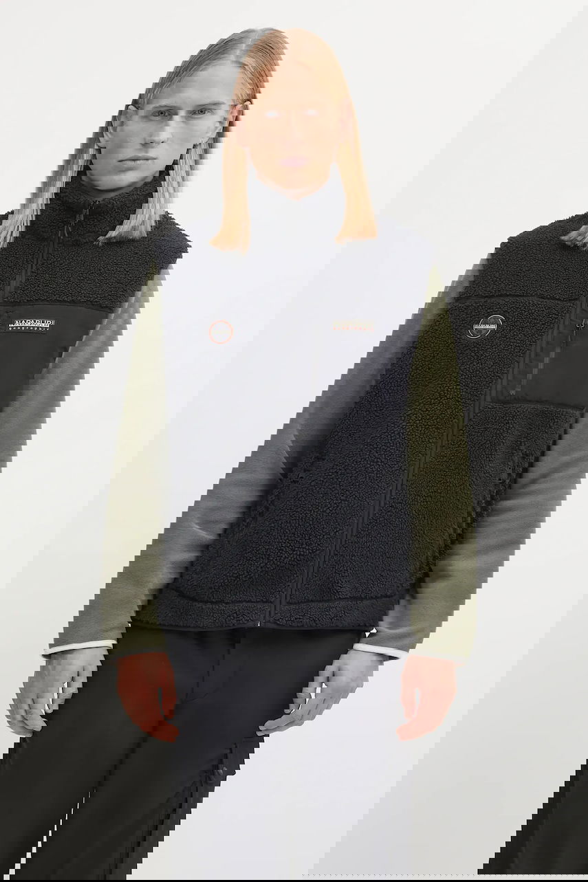 Жилетка Napapijri Yupik V High-Neck Sherpa Fleece Vest Черно | NP0A4HZK0411, 0