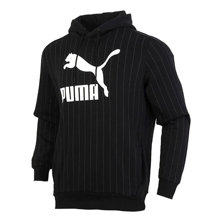 Суитчър Puma Pinstripe Pullover Hoodie Черно | 530179-01