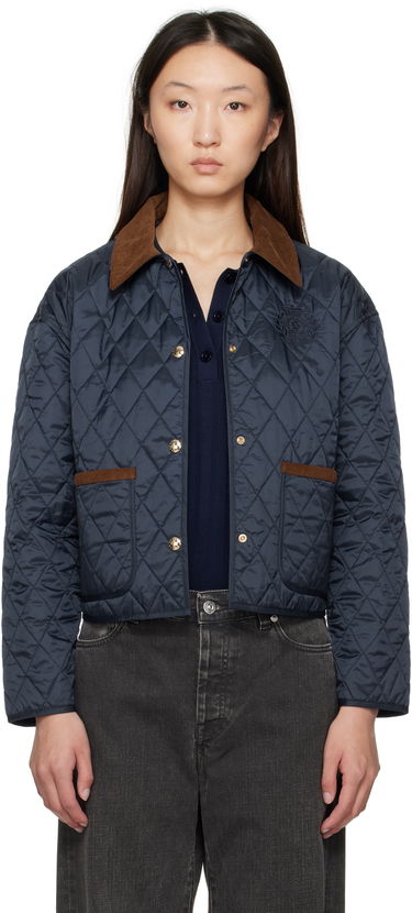 Яке Sporty & Rich Sporty & Rich H&W Crest Cropped Quilted Jacket Тъмно синьо | OW027620241BL106, 0