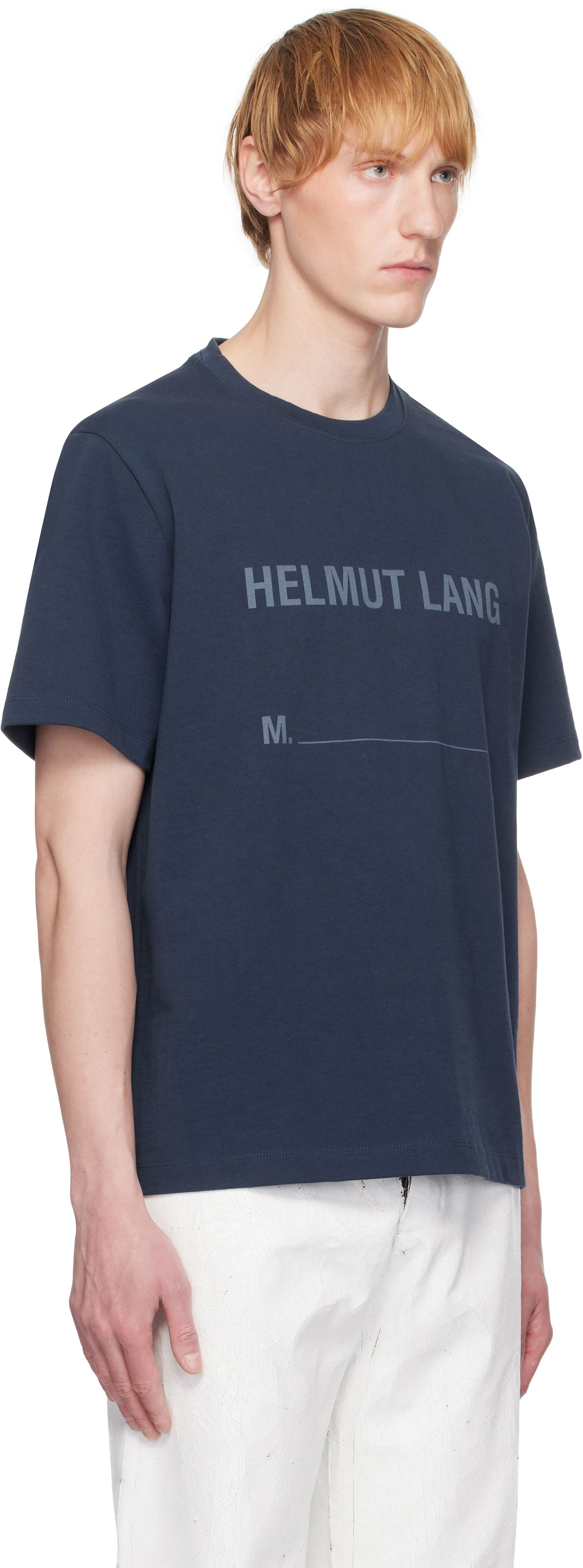 Тениска Helmut Lang Helmut Lang Stamped Logo T-Shirt Тъмно синьо | P01HM506, 1