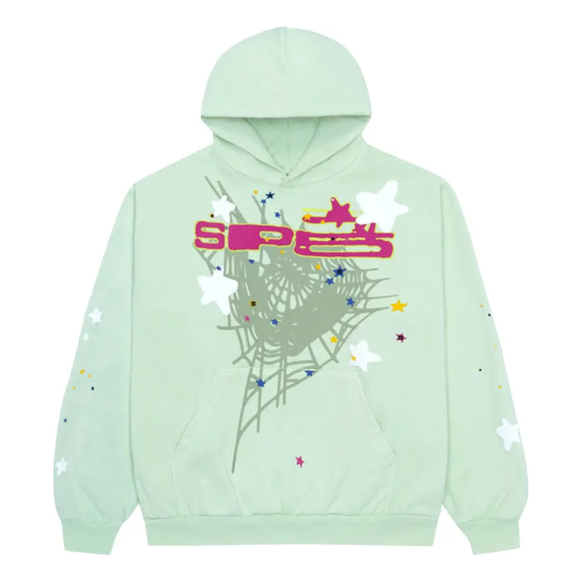 Суитчър Sp5der Sp5der Web Hoodie Зелено | SP5-LIME-HD