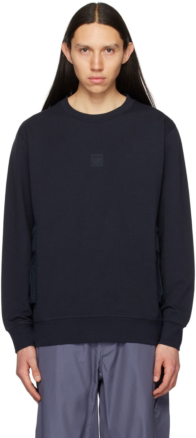 Суитчър C.P. Company Pocket Sweatshirt Тъмно синьо | 14CMSS055A-006452M, 0