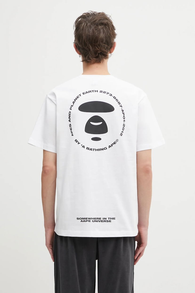 Тениска AAPE by A Bathing Ape Basic Ape Head Graphic T-Shirt Бяло | AAPTEM1647XXO
