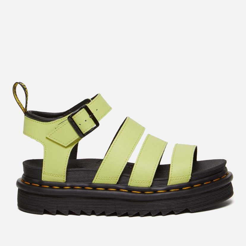 Кецове и обувки Dr. Martens Women's Blaire Leather Strappy Sandals - Lime Green Жълто | 31520316