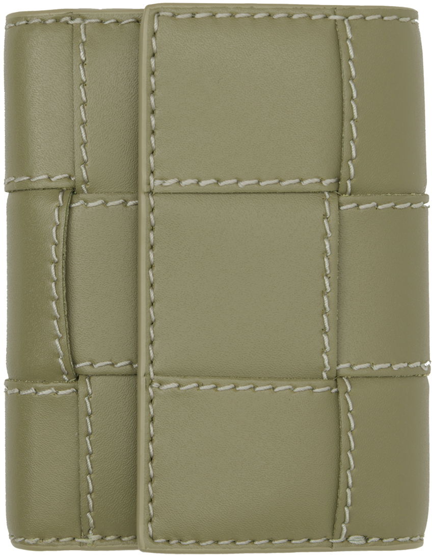Портфейл Bottega Veneta Green Cassette Tri-Fold Zip Wallet Зелено | 750245 V39K1, 0