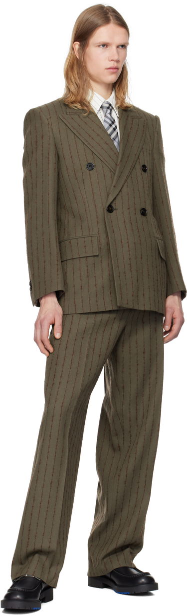 Панталони Burberry Burberry Pinstripe Tailored Trousers Зелено | 8103516, 4