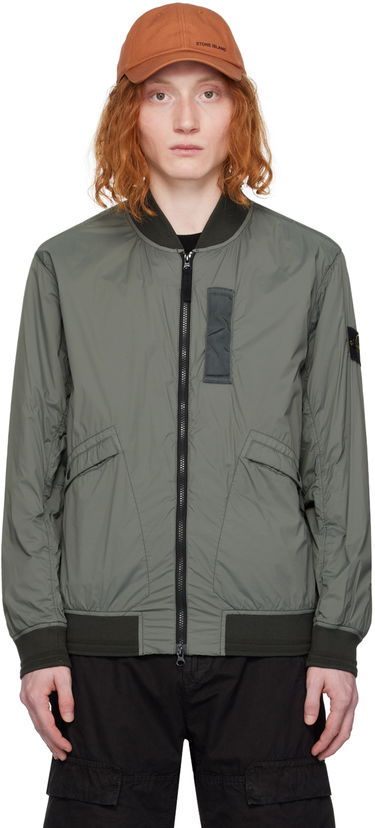 Яке бомбър Stone Island Garment-Dyed Bomber Jacket Сиво | 801540525, 0