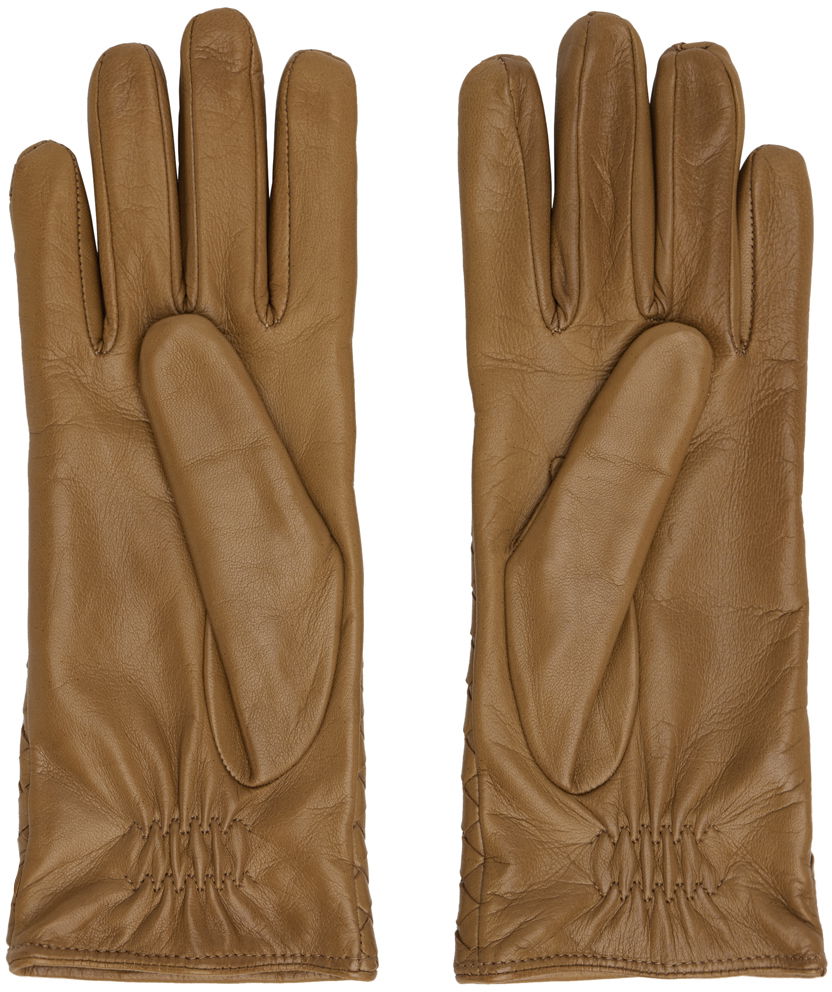 Ръкавици Bottega Veneta Leather Gloves Кафяво | 730849 V0171, 1