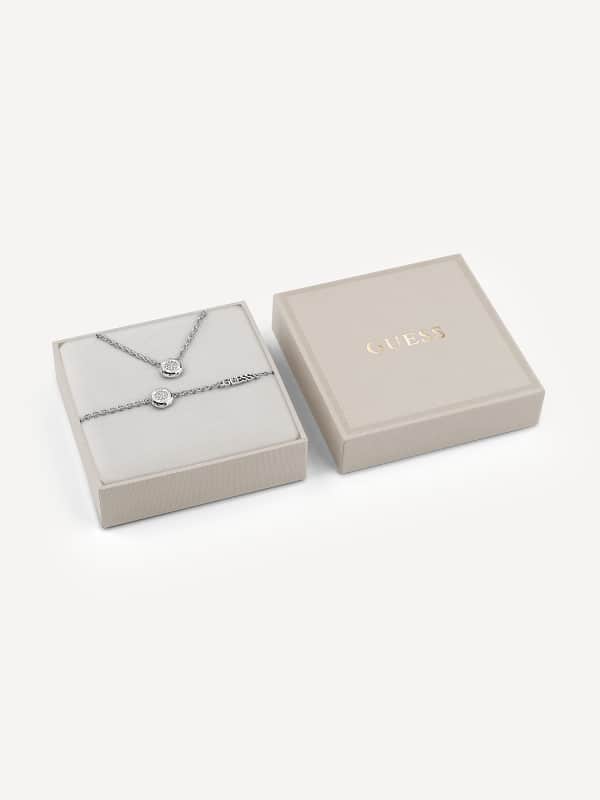 Колие GUESS Shining Winter Bracelet & Necklace Jewelry Set Металик | JUBS04692JW, 0