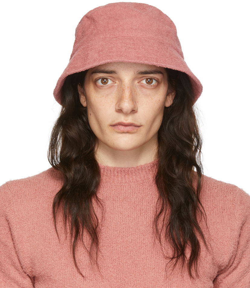 Шапка AURALEE Organic Cotton Terrycloth Bucket Hat Розово | A22SH05LP-W