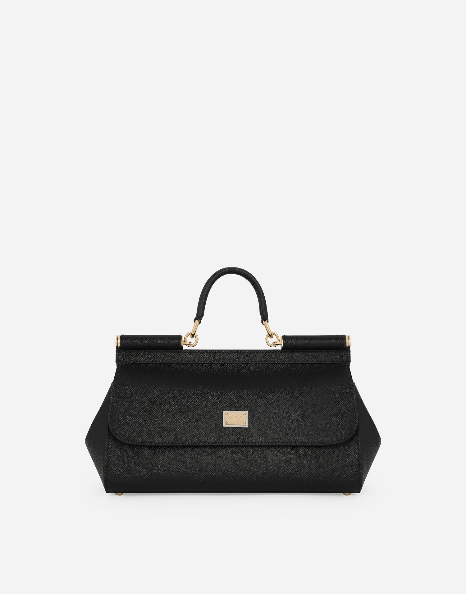 Дамска чанта Dolce & Gabbana Dolce & Gabbana Sicily Elongated Leather Handbag Черно | BB7117A100180999, 0