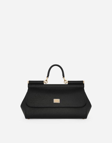 Дамска чанта Dolce & Gabbana Dolce & Gabbana Sicily Elongated Leather Handbag Черно | BB7117A100180999, 0