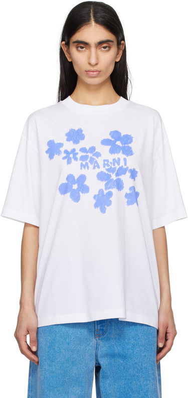 Тениска Marni Marni Daisy Garden Cotton T-Shirt Бяло | THJET49P09 USCX40, 0
