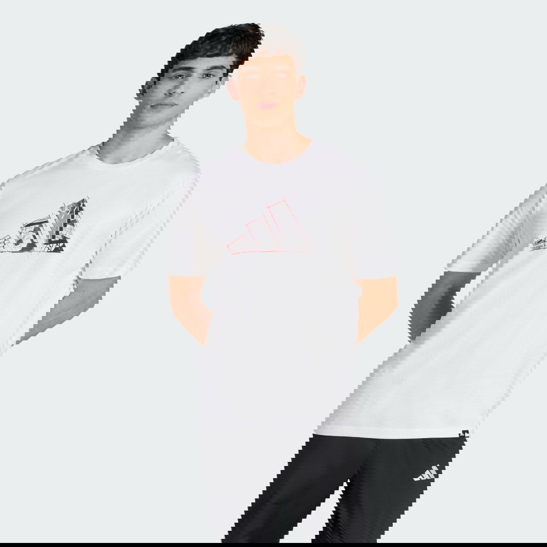 Тениска adidas Performance Logo Graphic T-Shirt Бяло | JJ3935, 0