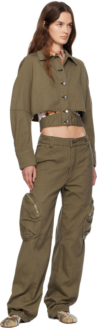 Яке Eckhaus Latta Eckhaus Latta Ellipse Cropped Denim Jacket Зелено | 1121A-EL-PF25-E -, 3