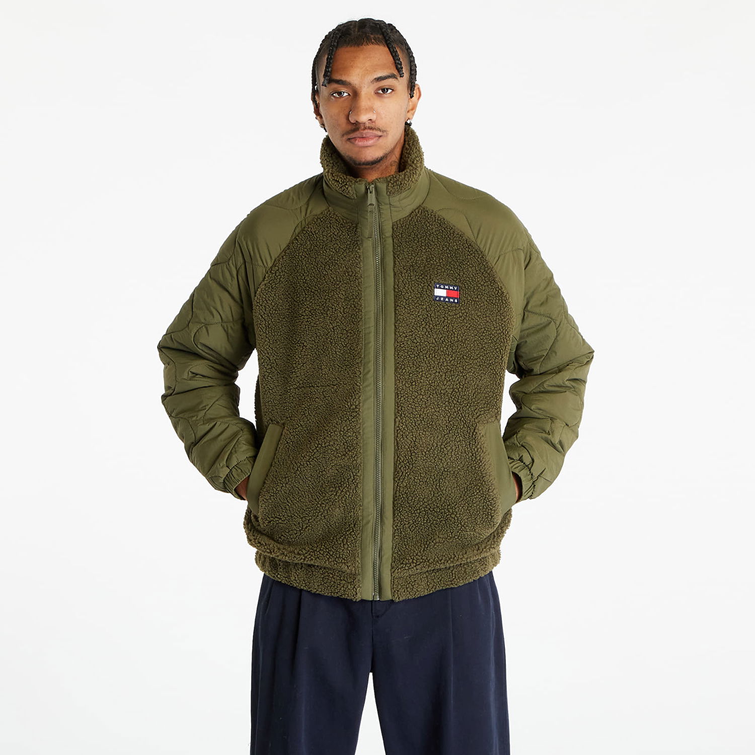 Яке Tommy Hilfiger Mix Media Sherpa Drab Зелено | DM0DM17236 MR1, 0