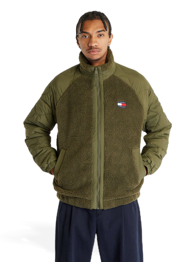 Яке Tommy Hilfiger Mix Media Sherpa Drab Зелено | DM0DM17236 MR1