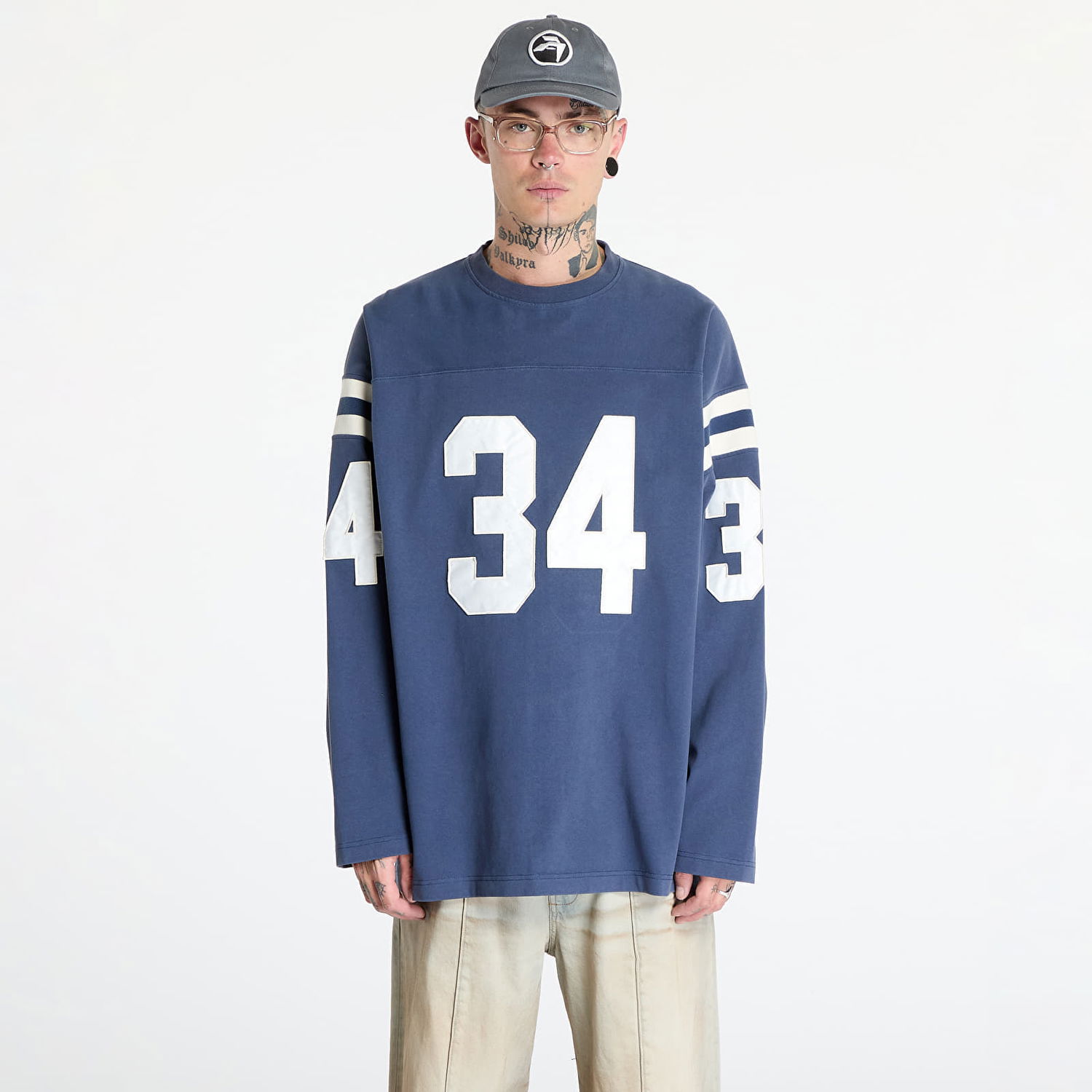 Тениска Ambush Football L-S T-Shirt UNISEX Insignia Blue/ Tofu Синьо | BMAB004F24JER0014531, 0