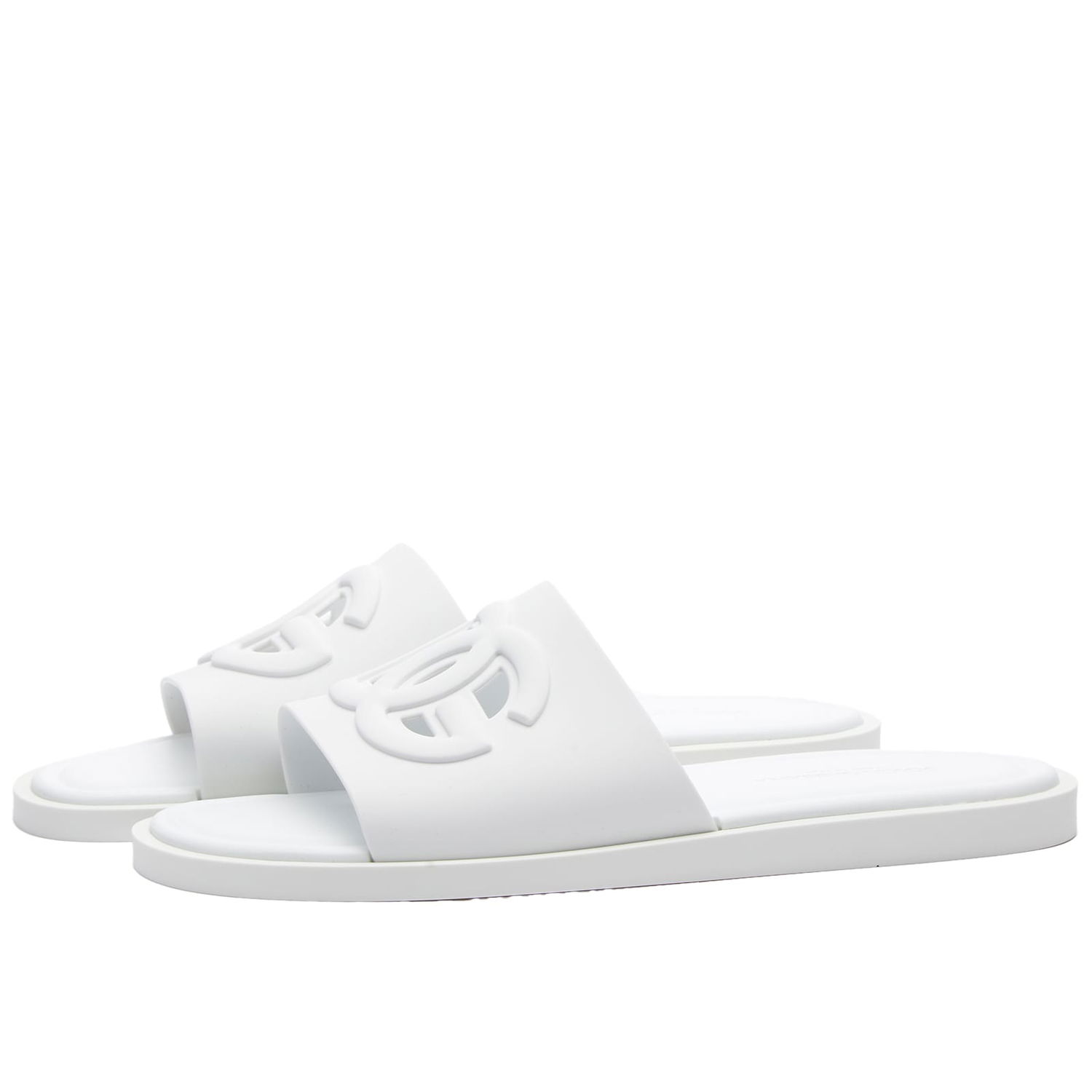 Кецове и обувки Dolce & Gabbana Tonal Logo Slide Бяло | CS2215AN994-87163, 0