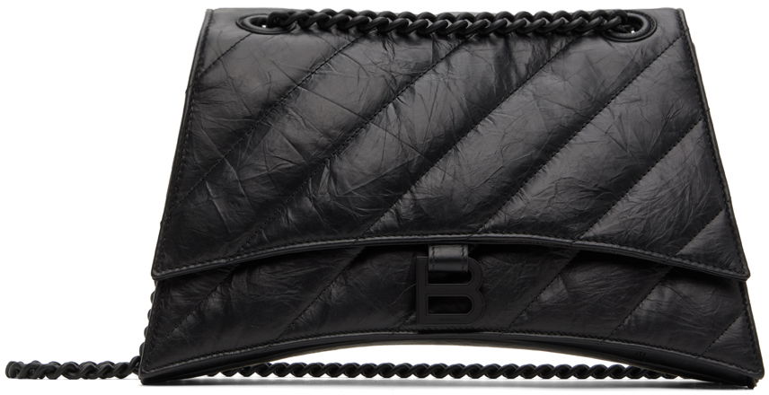 Чанта през рамо Balenciaga Medium Crush Chain Bag Черно | 716393 210IY, 0