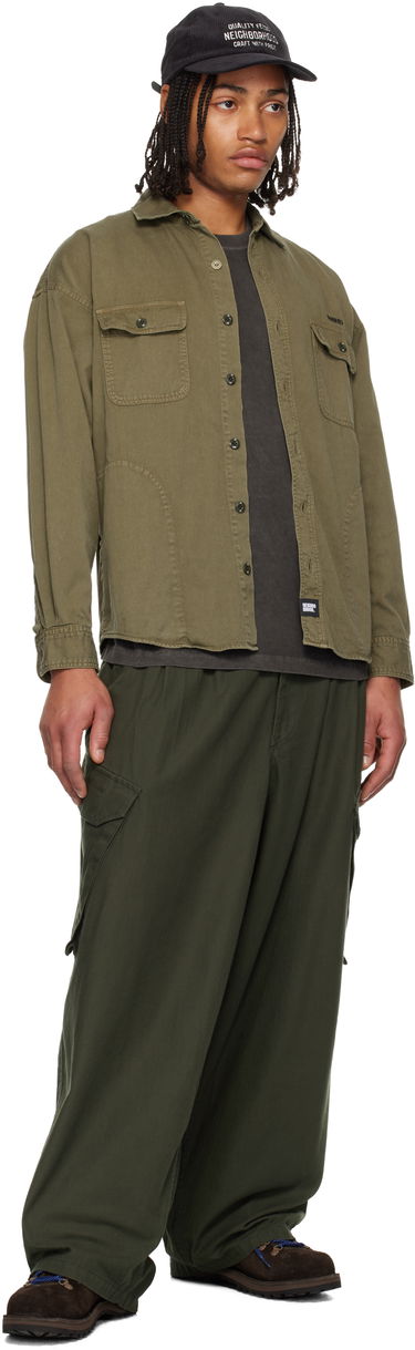 Риза Neighborhood Garment Dyed Utility Shirt Зелено | 252AQNH-SHM02, 3