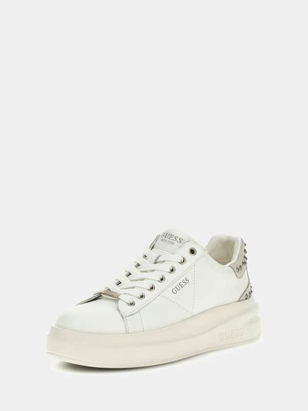 Облекло GUESS Elbina Genuine Leather Sneakers Бяло | FLPVIBLEP12, 0