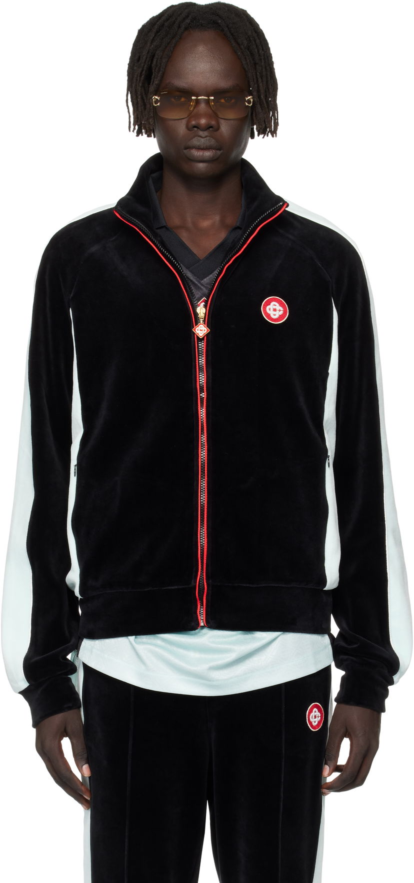 Яке Casablanca Casablanca Velour Track Jacket Черно | MPF25-JTP-395-01