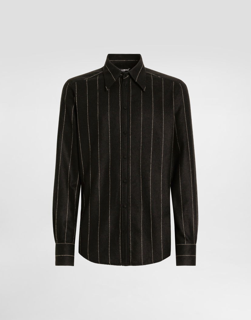 Риза Dolce & Gabbana Dolce & Gabbana Pinstriped Flannel Shirt Черно | G5NP9TFRZAPS8051