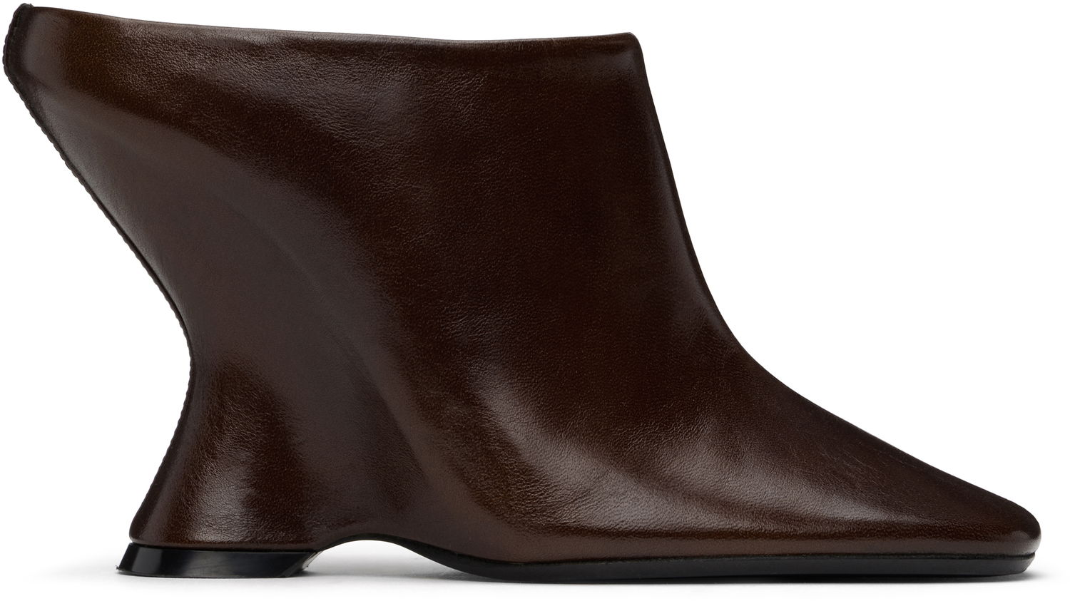 Кецове и обувки Dries Van Noten Leather Wedge Mules Кафяво | WS242-1408-103, 0