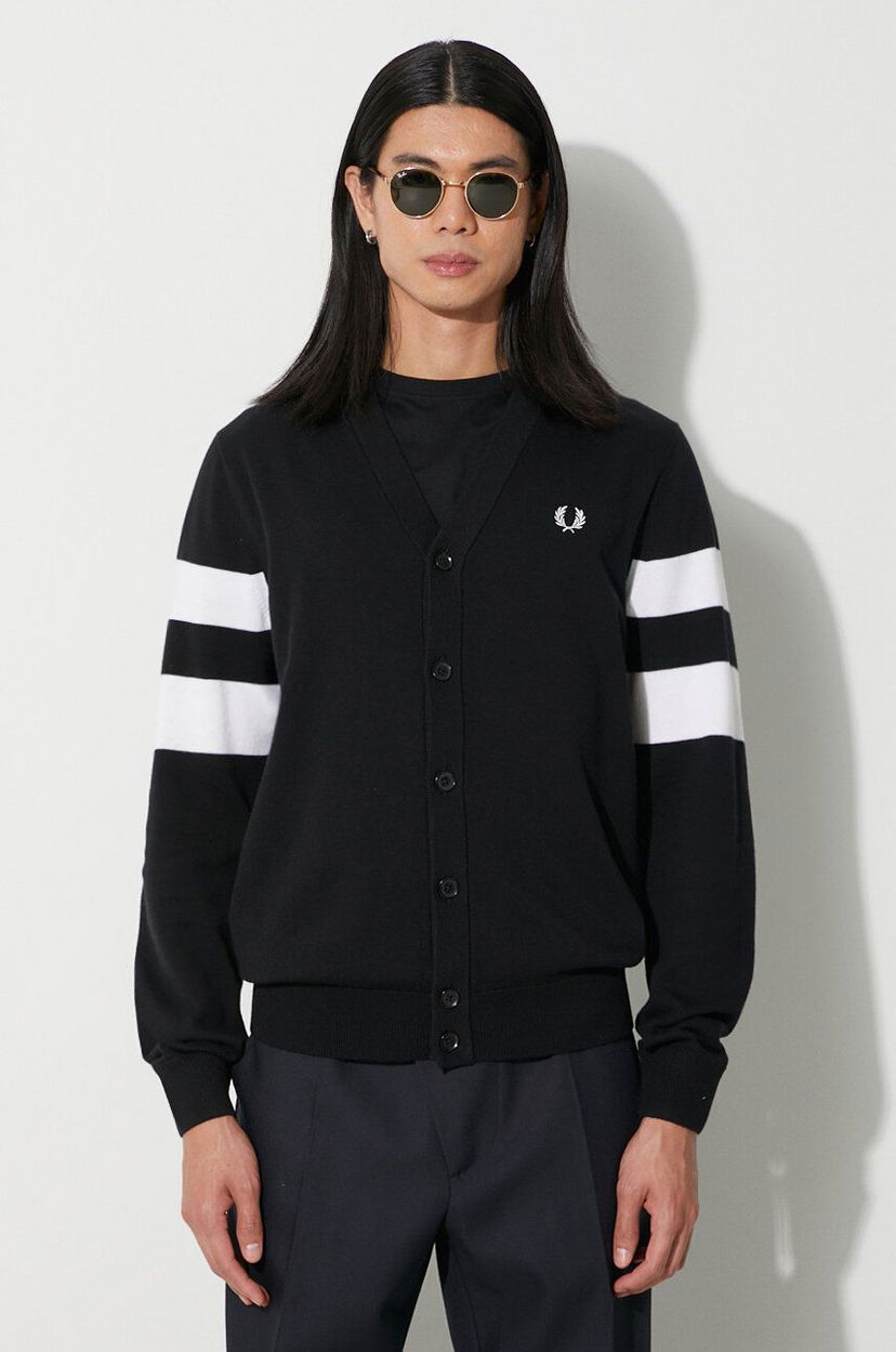 Пуловер Fred Perry Striped Cardigan Черно | K5534.102