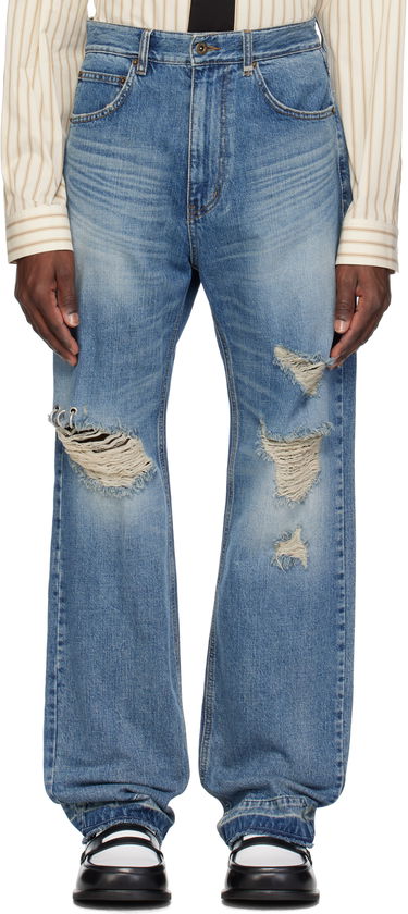 Дънки We11done We11done Distressed Jeans Синьо | WD-DP0-25-333-M-BL, 0